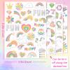118 PCS Kids Tattoos Temporary for Girls, Unicorn Rainbow Crown Glitter Tattoos, Girls Unicorn Party Decorations Kids Birthday Party Favor Supplies Princess Tattoos Stickers view 4