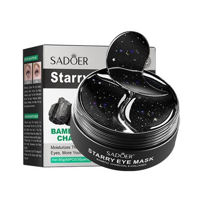 Eye Mask, Under Eye Patches 30 Pairs- Dark Circles, Puffy Eyes TreatmentsReduce Wrinkles and Fine Lines, Hydrating and Anti-Wrinkle Effect Under-Eye Patches with Hyaluronic Acid and Collagen (Bamboo Chartcoal)