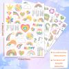 Waterproof Temporary Tattoos - 118pcs Groovy Fake Tattoo for Kids Birthday Party Supplies, Star Unicorn Smiley Rainbow Flower Candy Crown Arts and Crafts for Boys or Girls 6 7 8 9 10 11 12 years old view 2