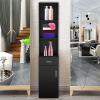 Barber Salon Station for Hair Stylist, Wall Mount Hair Station, Salon Barber Storage Cabinet, Space-saving Salon Cabinets, Salon Beauty Equipment with Lockable Drawer & Storage Cabinet (Black) view 2