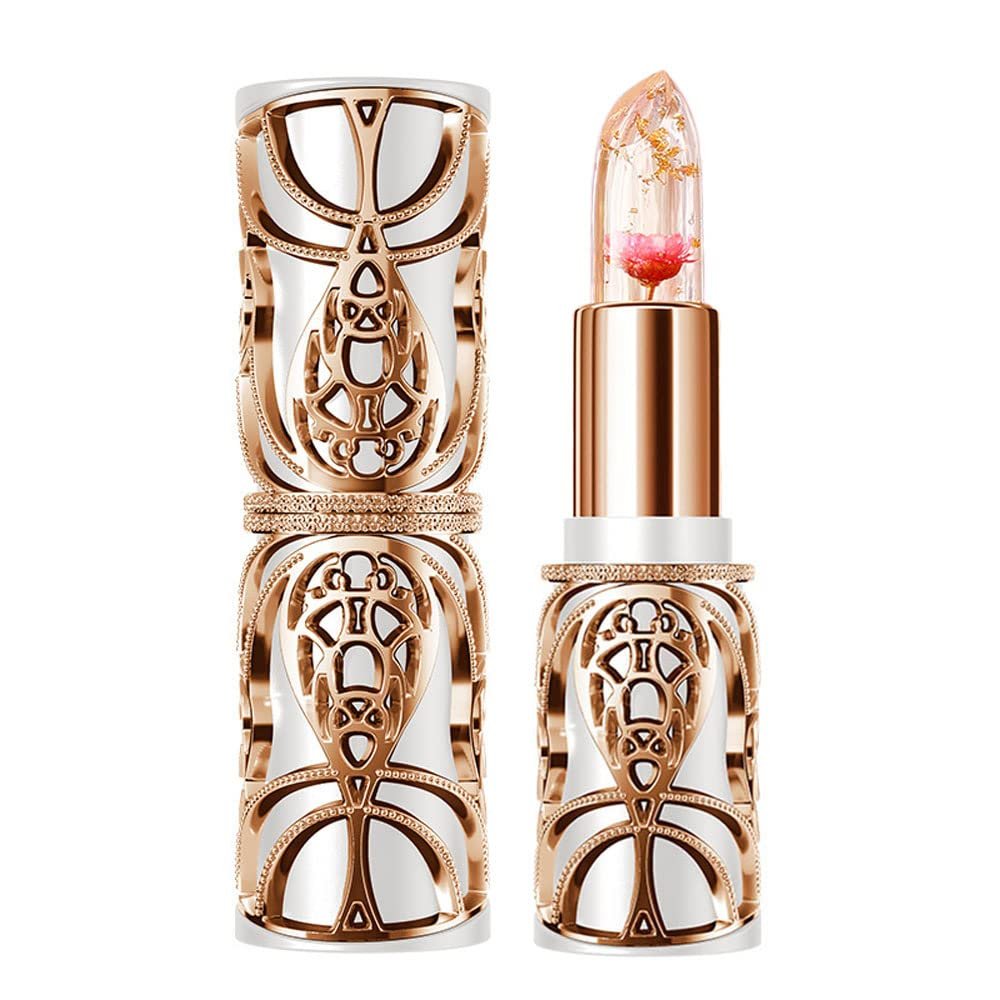 SWETIYOU Crystal Flower PH Lip Balm Color Changing Magic Lipstick Jelly Luxury Long Lasting Nutritious Gloss Clear pintalabios magicos, Pink Flower