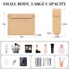 MUUPEG Silicone Makeup Bag with Brush Bag, Travel Toiletry Bag for Women, Fashion Make Up Bag with Removable Strap, Small Cosmetic Pouch for Beauty Tool, Magnetic Closure Flap Design (Khaki) view 3