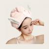 Microfiber Hair Towel Wrap for Women,Kids Cute Plush Ears Hair Towels for Wet Hair,Super Absorbent Quick Dry Hair Turban 2PC view 2