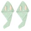 Microfiber Hair Towel Wrap for Women,Kids Cute Plush Ears Hair Towels for Wet Hair,Super Absorbent Quick Dry Hair Turban 2PC view 1