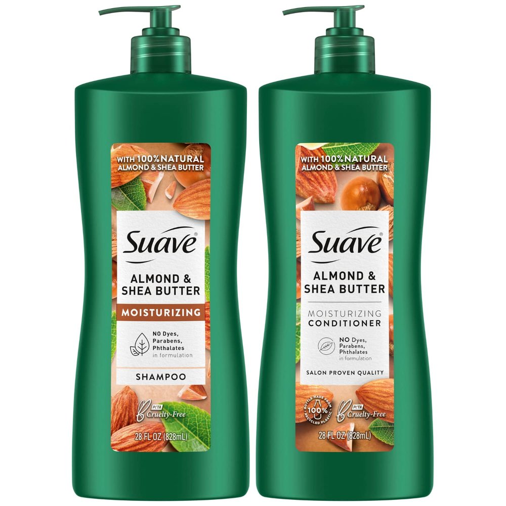 Suave Moisturizing Shampoo and Conditioner Set with Shea Butter - Revitalizing Dry Hair, 28 Oz Ea (2 Piece Set)