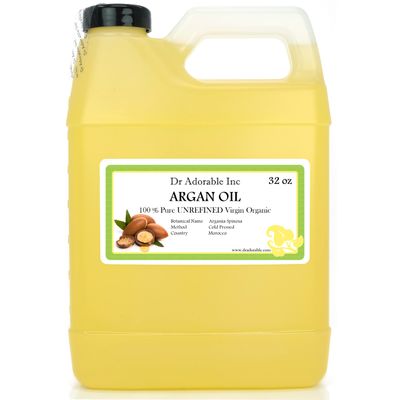Dr Adorable - 32 oz - Argan Marrakesh Oil UNREFINED - 100% Pure Natural Organic Cold Pressed