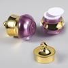 LXLK 48 Pcs 5ml/5g Gold Crown Cream Container Empty Refillable Plastic Cosmetic Jars Purple Sample Containers Pot for Lotion Lip Balm Eye Shadow Nails Powder Paint Jewelry Earrings view 4