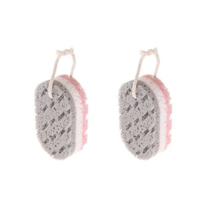 1/2/3Pcs Three-Layer Bath Foaming Sponge Adult Children Soft Durable Exfoliating Massage Body Cleaning Bathroom Accessories (Color : 2pcs gray)