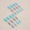 FRUJCDKI Long Press on Nails Medium Square French Fake Nails Full Cover Rhinestone French Acrylic False Nails for Women and Girls 24PCS view 2