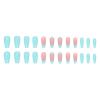 FRUJCDKI Long Press on Nails Medium Square French Fake Nails Full Cover Rhinestone French Acrylic False Nails for Women and Girls 24PCS view 4
