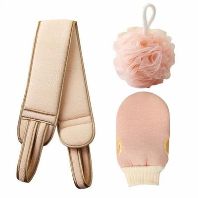 3Pcs Body Cleaning Washcloth Soft Brush Home Hotel Bathroom Shower Ball Back Scrubber Belt Exfoliating Skin Towel Bath Gloves (Color : EN1013-1)