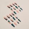 FRUJCDKI Long Press on Nails Square French Fake Nails Full Cover Luxury Dark Green rhinestone French Acrylic False Nails for Women and Girls 24PCS view 2