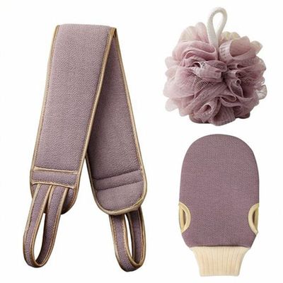 3Pcs Body Cleaning Washcloth Soft Brush Home Hotel Bathroom Shower Ball Back Scrubber Belt Exfoliating Skin Towel Bath Gloves (Color : EN1013-3)