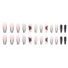 FRUJCDKI Long Press On Nails Square French Fake Nails Full Cover Luxury Black Flower Snake Diamond French Acrylic False Nails for Women and Girls 24PCS view 4