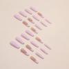 FRUJCDKI Long Press on Nails Square French Fake Nails Full Cover Gentle Light Pink Rhinestone French Acrylic False Nails for Women and Girls 24PCS view 2
