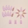 FRUJCDKI Long Press on Nails Square French Fake Nails Full Cover Gentle Light Pink Rhinestone French Acrylic False Nails for Women and Girls 24PCS view 3