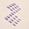 FRUJCDKI Long Press on Nails Square French Fake Nails Full Cover Luxury Blue Rhinestone French Acrylic False Nails for Women and Girls 24PCS view 2
