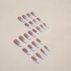 FRUJCDKI Long Press on Nails Square French Fake Nails Full Cover Luxury Nude Gradient Rhinestone French Acrylic False Nails for Women and Girls 24PCS view 2