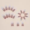 FRUJCDKI Long Press on Nails Square French Fake Nails Full Cover Luxury Nude Gradient Rhinestone French Acrylic False Nails for Women and Girls 24PCS view 3