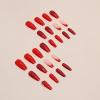FRUJCDKI Long Press On Nails Square French Fake Nails Full Cover Red French Acrylic False Nails for Women and Girls 24PCS view 2