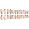 FRUJCDKI Long Press on Nails French Fake Nails Full Cover Hailey Same Rhinestone Pearl Acrylic False Nails for Women and Girls 24PCS view 3