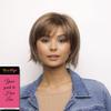 Rene of Paris Pax Wig Color Seashell Blond Rooted - 7" Short-Length Straight Layered Bob Feathered Full Fringe Adjustable Tabs Women's Pixie Synthetic Shag Bundle MaxWigs Hairloss Booklet view 3