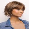 Rene of Paris Pax Wig Color Seashell Blond Rooted - 7" Short-Length Straight Layered Bob Feathered Full Fringe Adjustable Tabs Women's Pixie Synthetic Shag Bundle MaxWigs Hairloss Booklet view 4