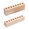 Alipis 2Pcs Wooden Lipstick Display Rack and Eyebrow Pencil Organizer - Compact Cosmetic Storage for Home Vanity Makeup Brushes Holder view 1