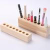 Alipis 2Pcs Wooden Lipstick Display Rack and Eyebrow Pencil Organizer - Compact Cosmetic Storage for Home Vanity Makeup Brushes Holder view 2