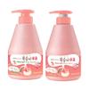 Kwailnara WELCOS Peach Milk Body Lotion & Body Wash Set  Hydrating & Nourishing Korean Skincare Set with Peach Extract, 560g / 19.75oz Each view 1