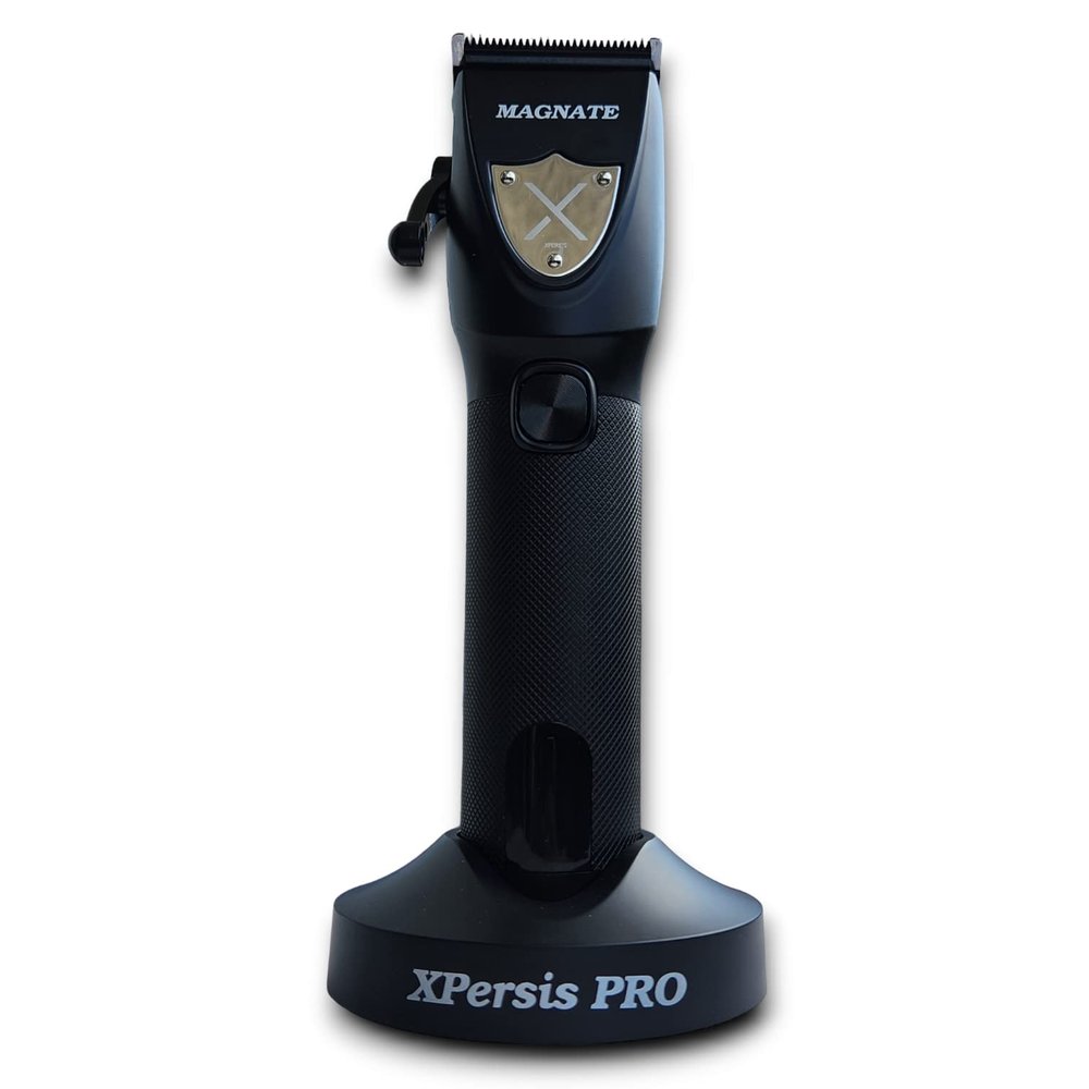 XPERSIS PRO Magnate Quiet and Low Vibration DLC Fade Blade Black 7200 RPM Cordless Hair Clipper for Barbers and Mens, 3 hrs Quiet Run Time with Extra Fade Blade and Charging Stand