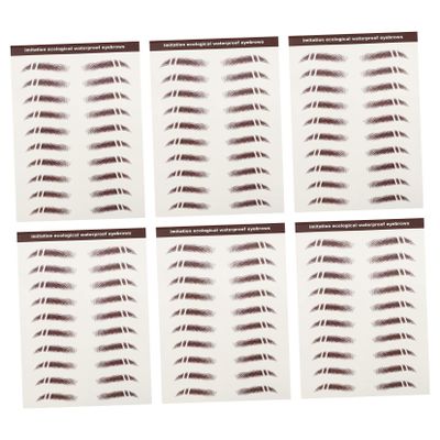 BIUDECO 6pcs Like Eyebrow Stickers Natural False Eyebrows for Makeup Lovers Seamless Imitation Brow Stickers for Sparse No Eyebrows Easy Application with No Recovery