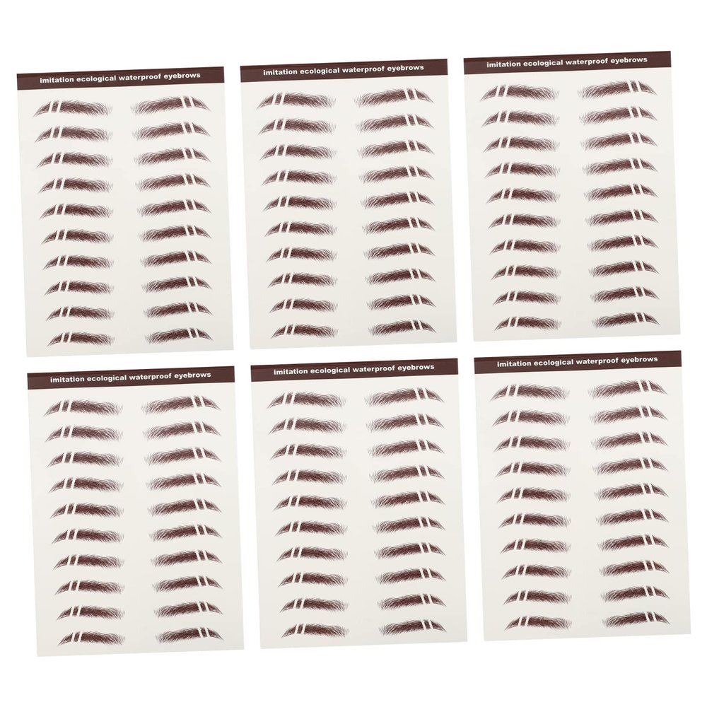 BIUDECO 6pcs Like Eyebrow Stickers Natural False Eyebrows for Makeup Lovers Seamless Imitation Brow Stickers for Sparse No Eyebrows Easy Application with No Recovery