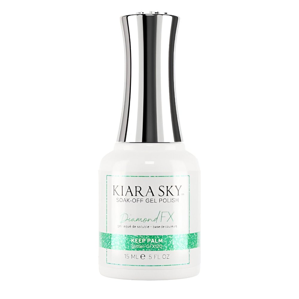 KIARA SKY Gel Polish DiamondFX Reflective Glitter Soak Off with Sparkle Diamond dust effect 0.5 fl oz, Keep Palm (green)