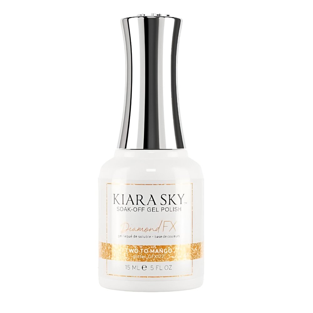 KIARA SKY Gel Polish DiamondFX Reflective Glitter Soak Off with Sparkle Diamond dust effect 0.5 fl oz, Two to Mango (orange)