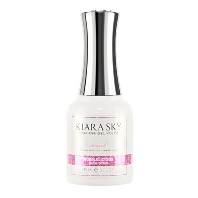 KIARA SKY Gel Polish DiamondFX Reflective Glitter Soak Off with Sparkle Diamond dust effect 0.5 fl oz, Bubblelicious (pink)