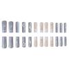 FRUJCDKI Long Press On Nails Square French Fake Nails Full Cover Marbled Acrylic False Nails for Women and Girls 24PCS view 3
