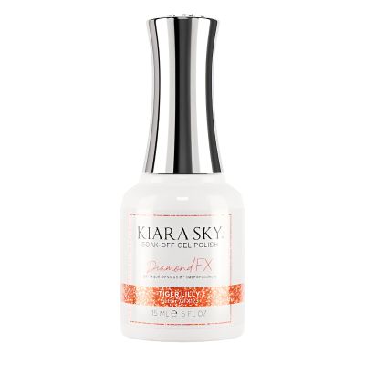 KIARA SKY Gel Polish DiamondFX Reflective Glitter Soak Off with Sparkle Diamond dust effect 0.5 fl oz, Tiger Lilly (orange)