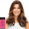 Easihair EasiPart HD 18" Length Topper Color 24B18S8 Shaded Mocha- Heat Friendly Hairpiece Synthetic Clip In 1 Piece Volumizer Monofilament 2.75x5 Base Bundle Hairloss Booklet view 3