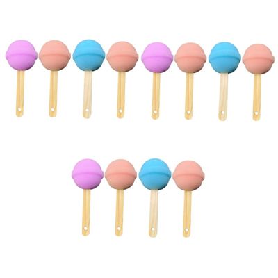 Healeved 12pcs Reusable Bath Sponge Lollipop-Shaped High-Density Scrubber for Gentle Exfoliation for Boys and Girls and Adults Lightweight and Convenient for Daily Use