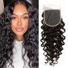 Greatremy 4x4 Water Wave Remy Human Hair Lace Closure, Long Lasting Remy Human Virgin Hair Piece, Pre-Plucked Hairline with Baby Hair Natural Black 12 inch view 1