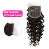 Greatremy 4x4 Water Wave Remy Human Hair Lace Closure, Long Lasting Remy Human Virgin Hair Piece, Pre-Plucked Hairline with Baby Hair Natural Black 12 inch view 4