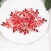 BERYUAN Red Crystal Rhinestone Hair Comb for Women and Girls, Handmade Item, 15*10CM, Fashion Jewelry Hair Accessory, Perfect for Wedding, Party, Daily Life, Red Beads Hair Piece view 2