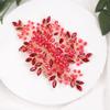 BERYUAN Red Crystal Rhinestone Hair Comb for Women and Girls, Handmade Item, 15*10CM, Fashion Jewelry Hair Accessory, Perfect for Wedding, Party, Daily Life, Red Beads Hair Piece view 3