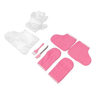 HOHXFYP 206Pcs Paraffin Wax Bath Liners, Pink ABS Paraffin Wax Bath Set, Adjustable Paraffin Baths Gloves,Flannel Foot Covers Pedicure Bags