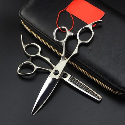 Hair Cutting Scissors, 6inch Japan Barber left hand Hair Scissors Hairdressing Scissors Hair Cutting Shears Thinning Hairdresser Scissor Salon Tools (Color : Set)