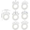 7 Pcs Beaded Hair Accessories: Pearl Crown Ponytail Holders, White Beads Scrunchies, Elastic Bands, Crystal Princess Hair Ropes for Women Girls view 2