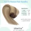 Sew in Hair Extensions Real Human Hair, 20 Inch 100G Weft Hair Extensions Human Hair, Hand Tied Weft Hair Extensions Human Hair Ombre Brown Weave Bundles Balayage Ash Blonde Human Hair Weft Extensions view 2