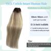 Sew in Hair Extensions Real Human Hair, 20 Inch 100G Weft Hair Extensions Human Hair, Hand Tied Weft Hair Extensions Human Hair Ombre Brown Weave Bundles Balayage Ash Blonde Human Hair Weft Extensions view 4