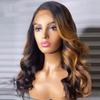 13x6 HD Lace Front Body Wave Human Hair Wig Highlight Blonde Wigs For Women Brazilian Remy Ombre Wigs Soft Wave #1B27 Blonde Lace Wigs Pre Plucked With Baby Hair Natural Hairline Wig 150% Density 16Inch view 3